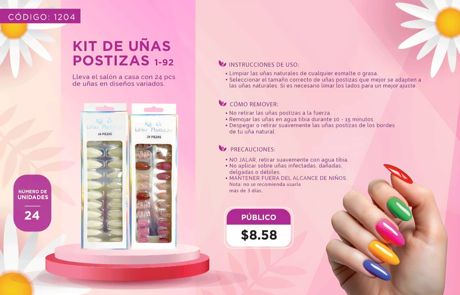 KIT DE UÑAS POSTIZAS.(1-92)