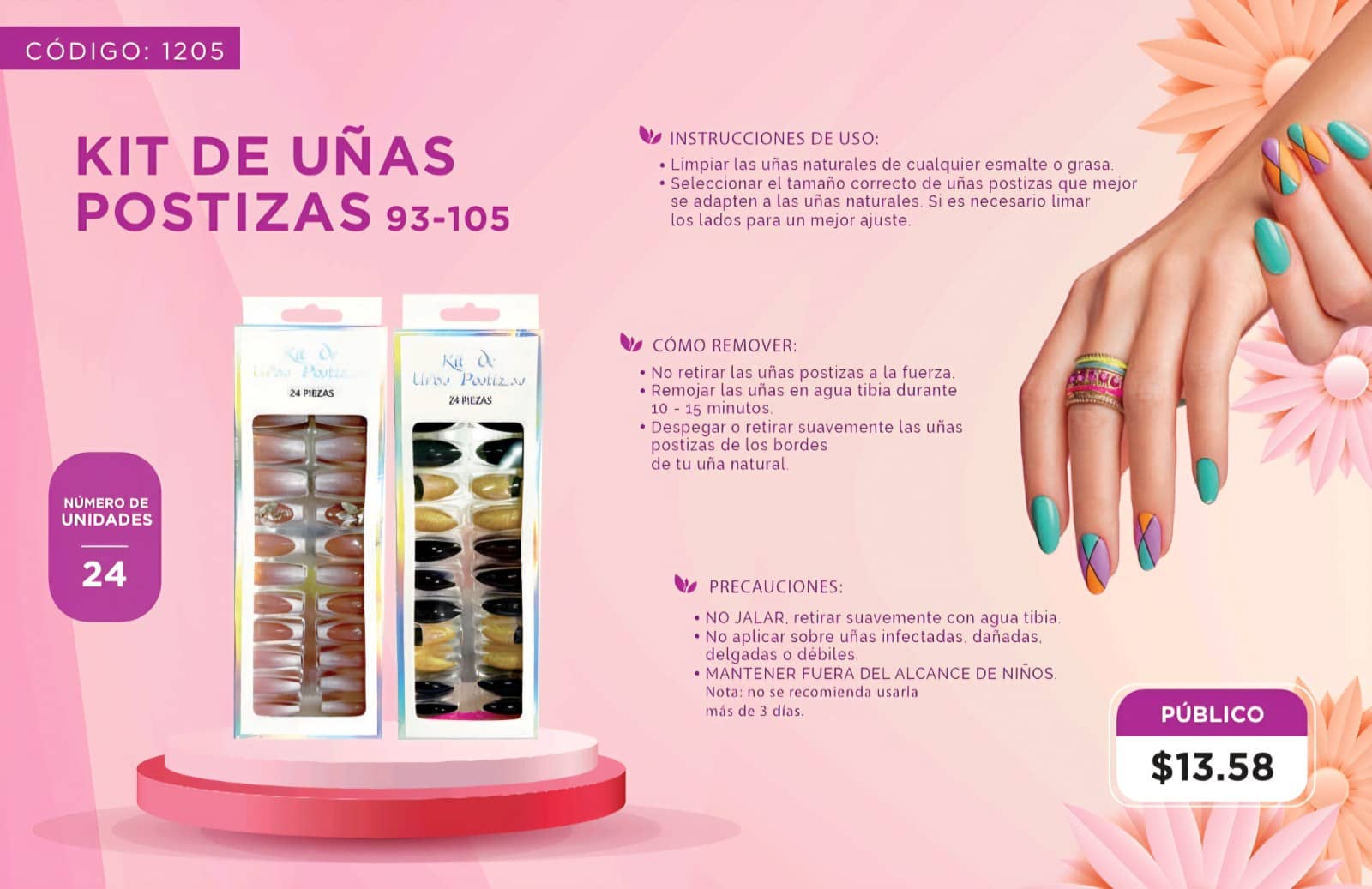 KIT DE UÑAS POSTIZAS.(COD.1205)