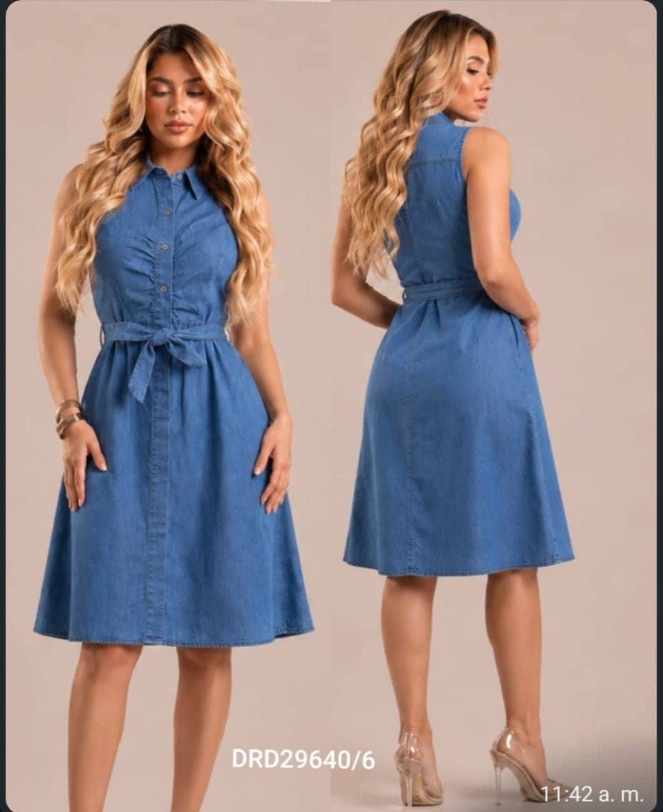 Vestido de mezclilla con cinturón